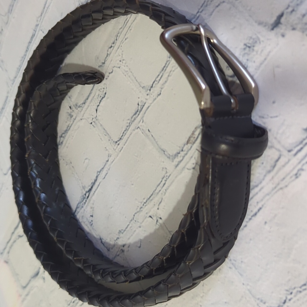 LEATHER INTERWOVEN BELT (38) Made in Argentina